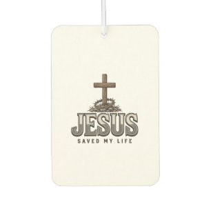 Jesus hat mein Leben gerettet Vintage Gravur Chris Autolufterfrischer