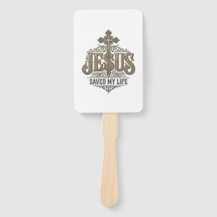 Jesus hat mein Leben gerettet Vintage Gravur Chris Fächer