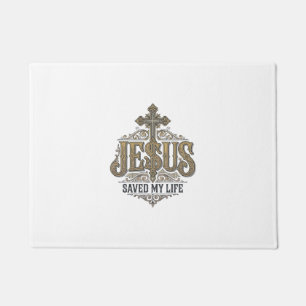 Jesus hat mein Leben gerettet Vintage Gravur Chris Fußmatte