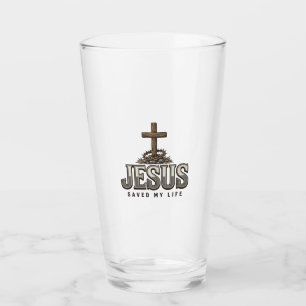 Jesus hat mein Leben gerettet Vintage Gravur Chris Glas