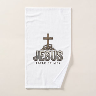 Jesus hat mein Leben gerettet Vintage Gravur Chris Handtuch
