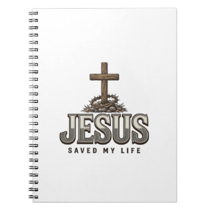 Jesus hat mein Leben gerettet Vintage Gravur Chris Notizblock