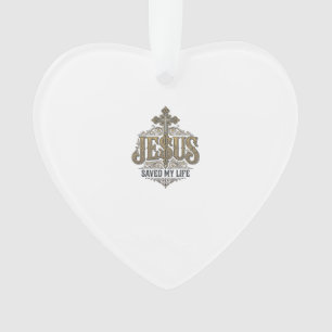 Jesus hat mein Leben gerettet Vintage Gravur Chris Ornament
