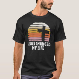 Jesus hat mein Leben verändert Christliches Retro- T-Shirt