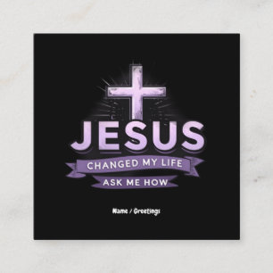 Jesus hat mein Leben verändert und mir Gefragt, wi Quadratische Visitenkarte