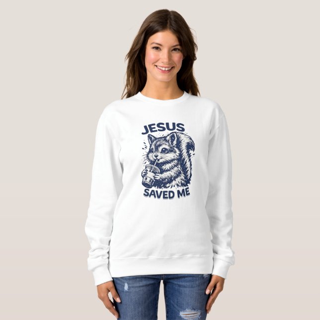 JESUS hat mich gerettet Sweatshirt (Vorne ganz)