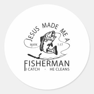 Jesus hat mich zu einer Fisherman-Katze gemacht, d Runder Aufkleber