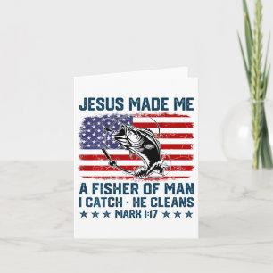 Jesus hat mich zum Fischer der amerikanischen Flag Karte