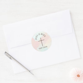Jesus hat Osterpastel Brushstrokes Classic Runder Aufkleber