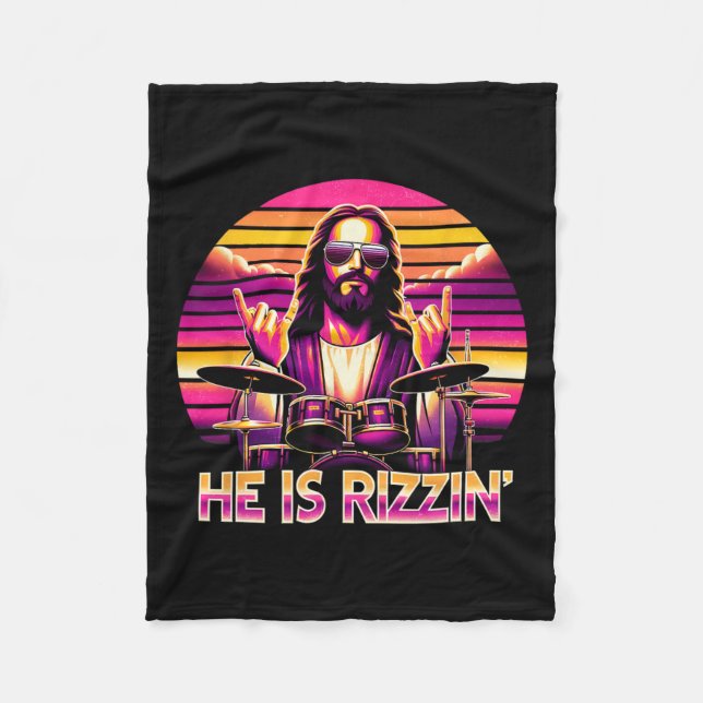 Jesus hat Rizzen, dass er Rizzins lustige Christli Fleecedecke (Vorderseite)