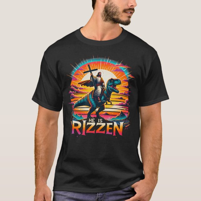 Jesus hat Rizzen er ist Rizzen Christlichen Jesus  T-Shirt (Vorderseite)