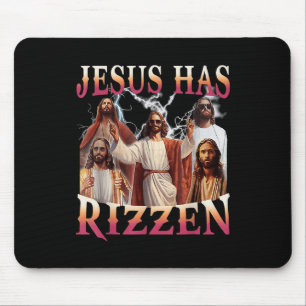 Jesus hat Rizzen Funny Christlich Meme Novelty Jes Mousepad