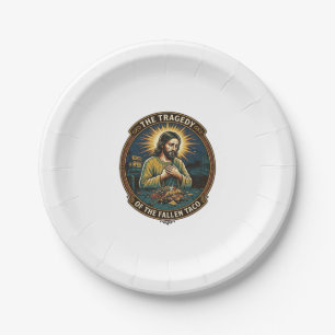 Jesus hat spät nachts Taco-Straßenessen betrunken  Pappteller