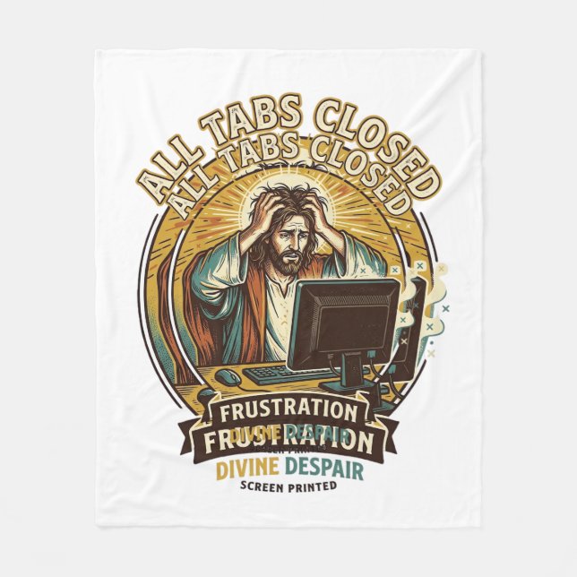 Jesus hat versehentlich alle Browser-Tabs geschlos Fleecedecke (Vorderseite)