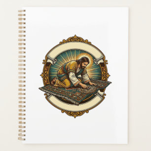 Jesus hat winzige Schraube dicke Teppich DIY Humor Planer