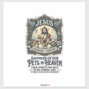 Jesus Haustier Gedenk Erinnerungs-Shirt Christlich Aufkleber