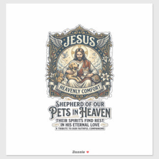 Jesus Haustier Gedenk Erinnerungs-Shirt Christlich Aufkleber