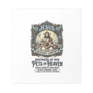 Jesus Haustier Gedenk Erinnerungs-Shirt Christlich Notizblock