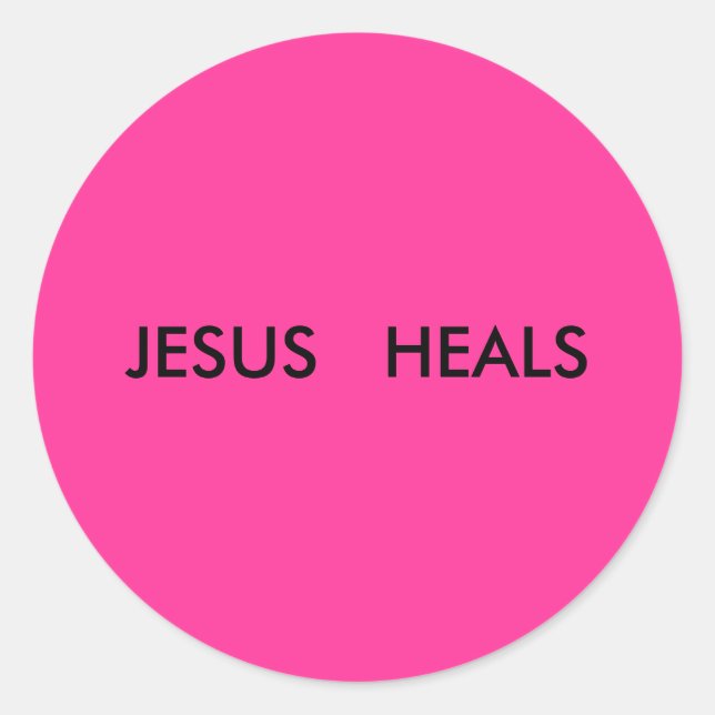 JESUS HEALS RUNDER AUFKLEBER (Vorderseite)
