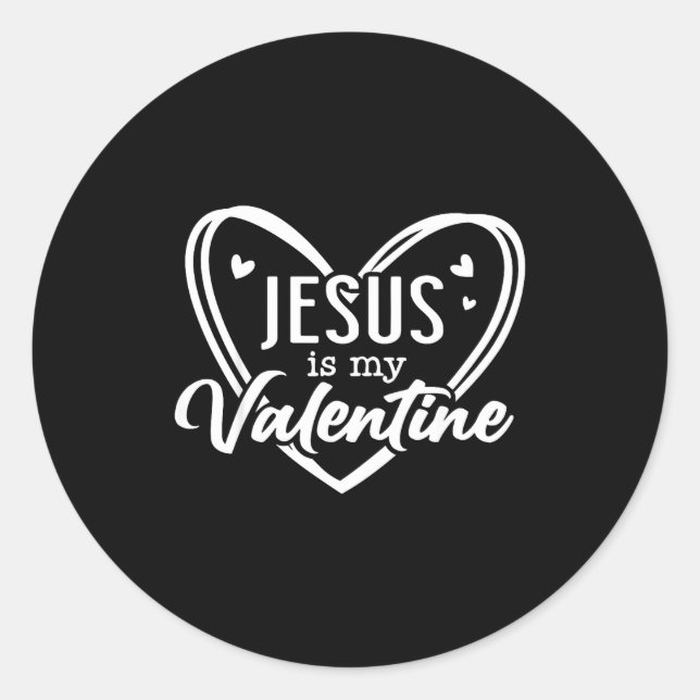 Jesus Heart Christian Faith Love Valentines Day Me Runder Aufkleber (Vorderseite)