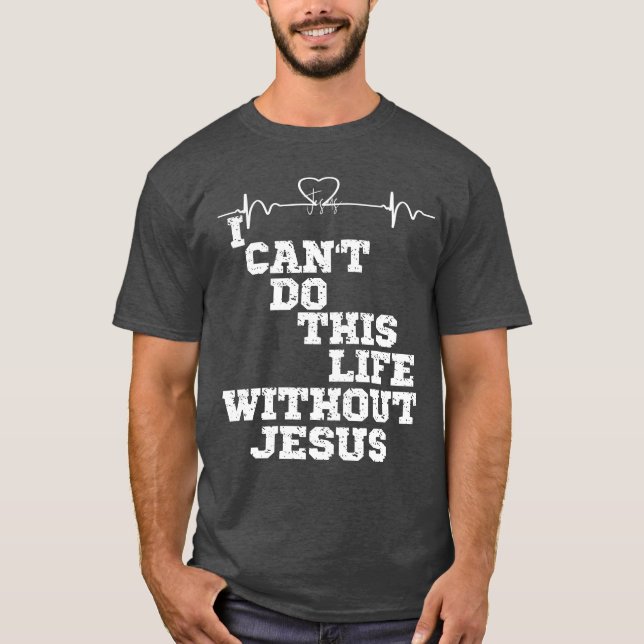 Jesus Heartbeat mit inspirierendem Christlichen Zi T-Shirt (Vorderseite)