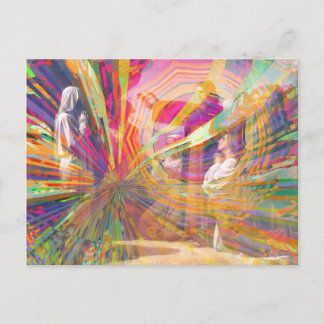Jesus hebt Lazarus vom toten Neon Pastel-Button au Postkarte