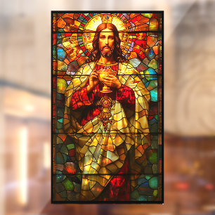 Jesus Heilige Kommunion Falsches Buntglas Fensteraufkleber