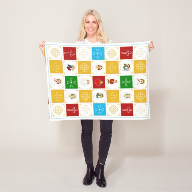 Jesus, Heilige und Engel Fleecedecke (Beispiel)