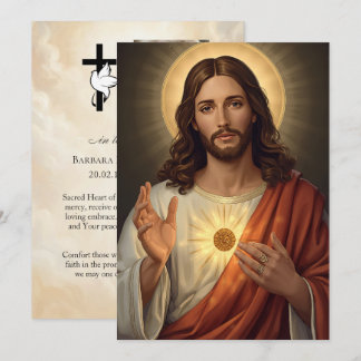 Jesus Heiliges Herz Trauergebet 5x7 Zoll Karte