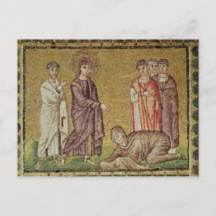 Jesus heilt die blutende Frau Postkarte