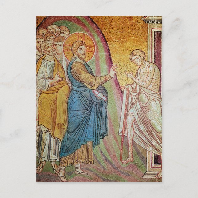 Jesus heilt ein Loch Postkarte (Vorderseite)