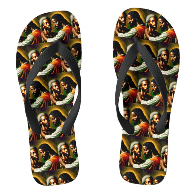 Jesus heilt einen Blinden Mann II Flip Flops (Fußbett)