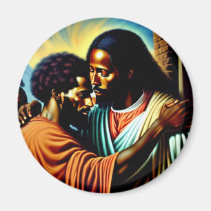 Jesus heilt einen Blinden Mann Magnet