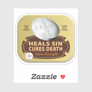 Jesus heilt Pille - Christlicher Glaube Gott heilt Aufkleber