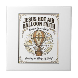 Jesus Heißluftballon Glaube Jesus Heißluftballon Fliese
