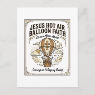Jesus Heißluftballon Glaube Jesus Heißluftballon  Postkarte