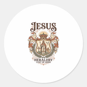 Jesus Heraldik Wappen Jesus Heraldik Wappen Jesus  Runder Aufkleber