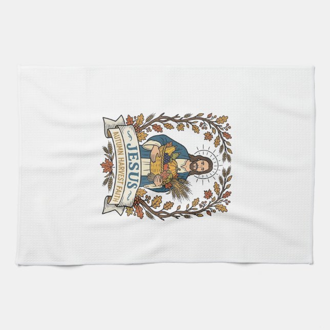 Jesus Herbsternte Glaube Jesus Herbsternte Ch Geschirrtuch (Horizontal)