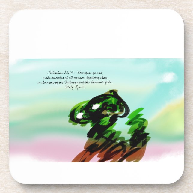 jesus here getränkeuntersetzer (Vorderseite)