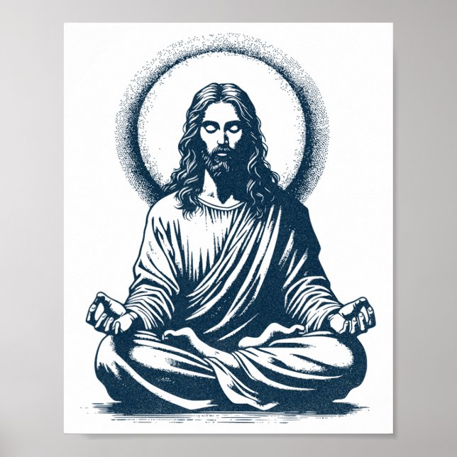 Jesus Herr Meditierend, Buddhist, Mönch, Meditatio Poster (Vorne)