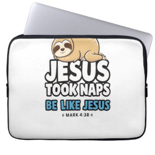 Jesus hielt Nickerchen, lustige Faultier Laptopschutzhülle