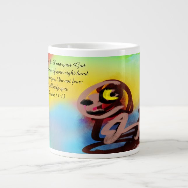Jesus hier Jumbo-Tasse (Vorderseite)