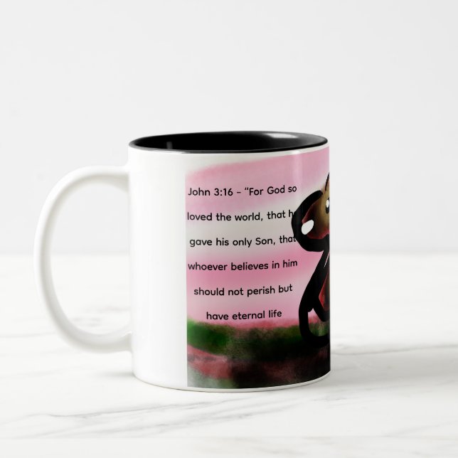 Jesus hier ruft  zweifarbige tasse (Links)
