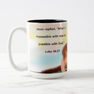 Jesus hier  zweifarbige tasse