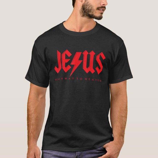 Jesus Highway to Heaven Spiritual Christlich T-Shirt (Vorderseite)