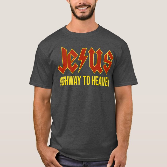 Jesus Highway zum Himmel Christliches Geschenk T-Shirt (Vorderseite)