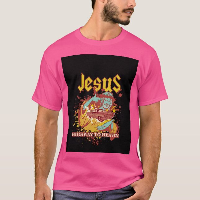 Jesus Highway zum Himmel T-Shirt (Vorderseite)