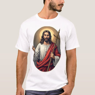 Jesus Hirten-Wappen Vintage Gravur Shirt