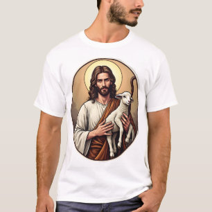 Jesus Hirtenkreis Vintage Gravur Shirt
