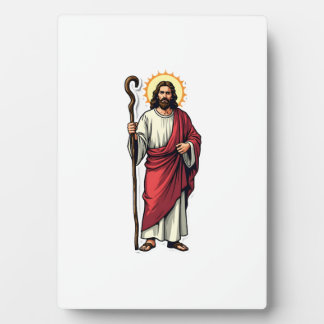Jesus Hirtenstab Vintage Gravur T-Shirt 2 Fotoplatte